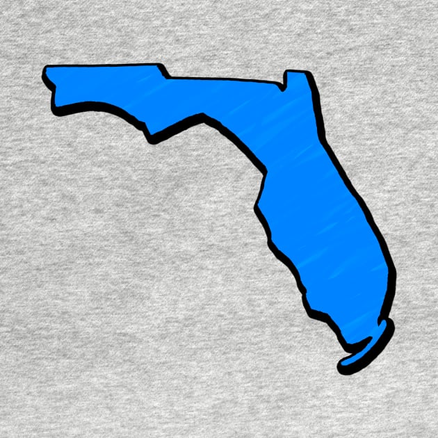 Bright Blue Florida Outline by Mookle